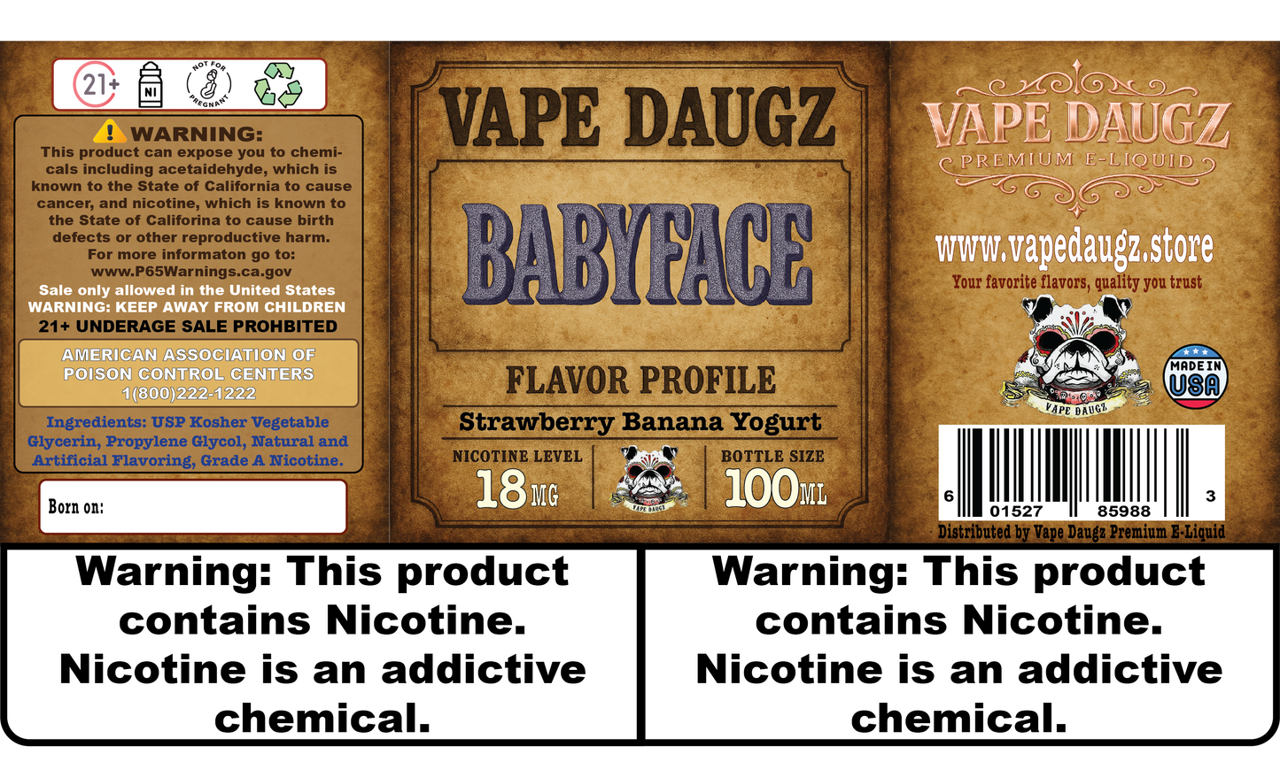 Mafia Line: "Babyface" Creamy Strawberry Banana Yogurt 100ml