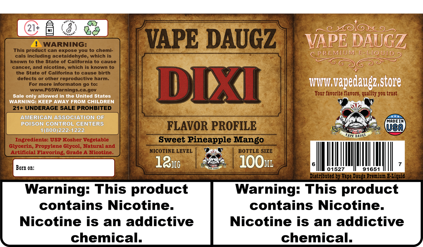 Mafia Line: "Dixi" Tangy & Sweet Pineapple Mango 100ml