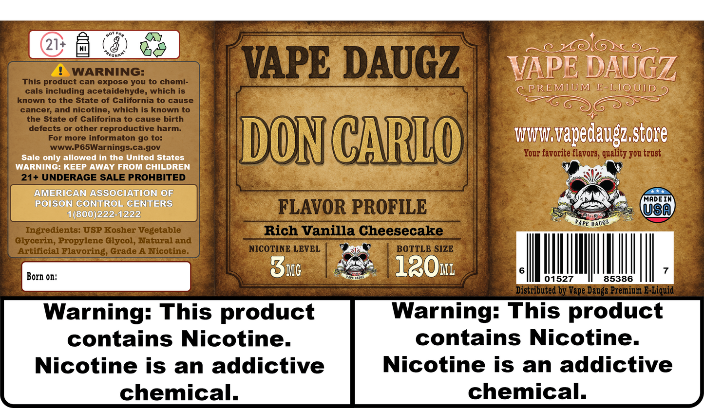 Mafia Line: "Don Carlo" Creamy Vanilla Cheesecake