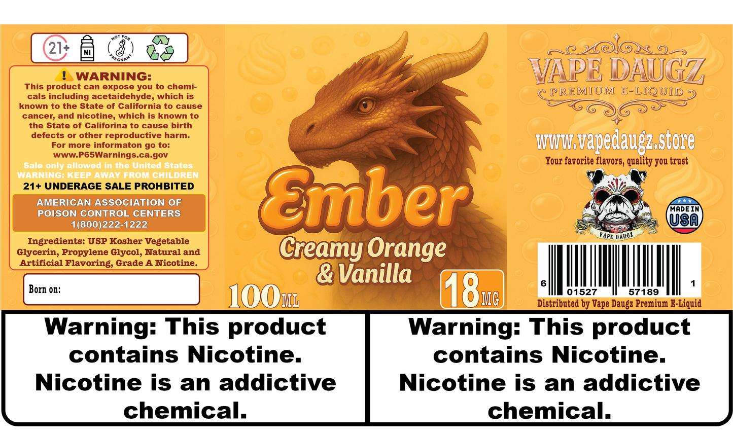 Dragon Line: "Ember" Creamy Orange Vanilla Custard
