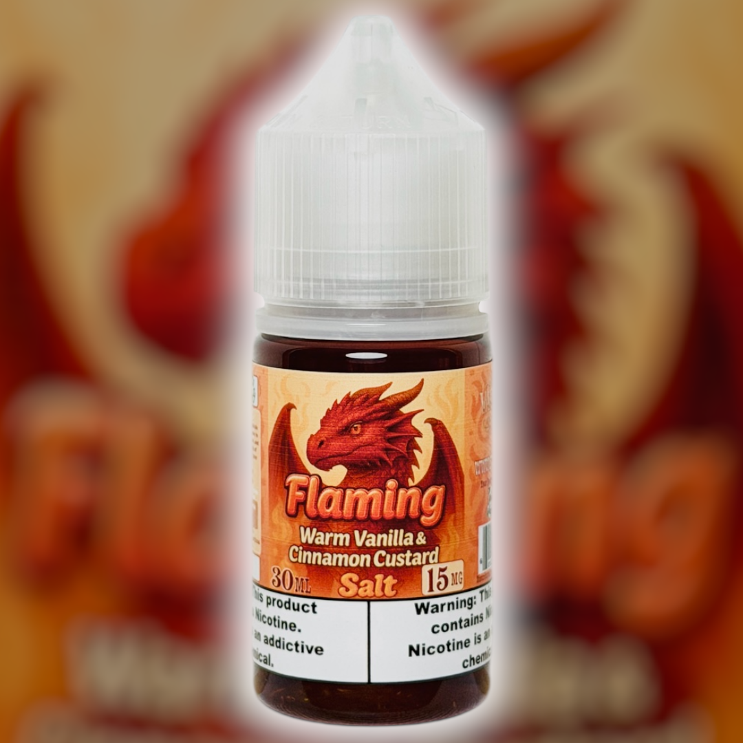 30ml Salt Nic: "Flaming" Warm Vanilla & Cinnamon Custard
