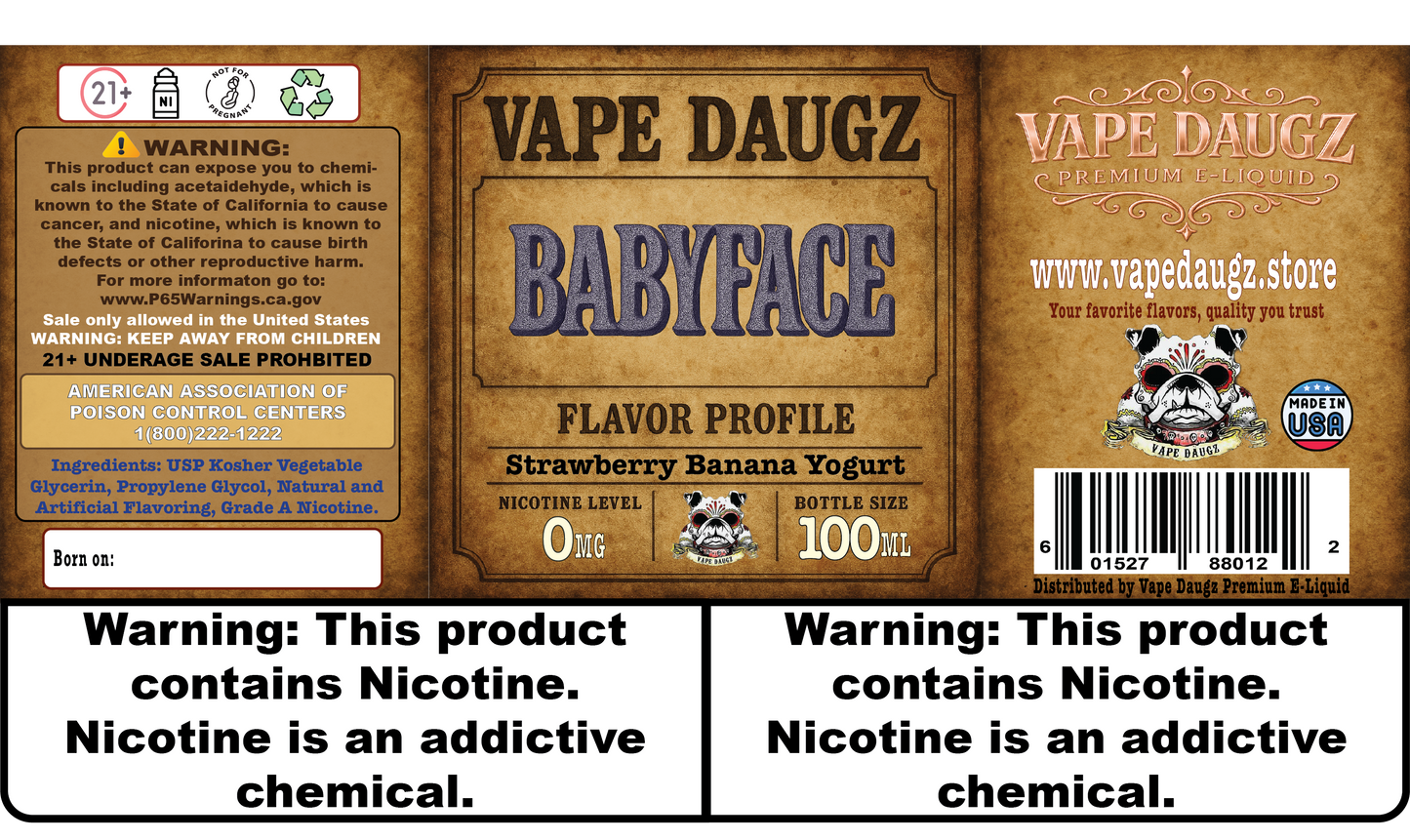 Mafia Line: "Babyface" Creamy Strawberry Banana Yogurt 100ml