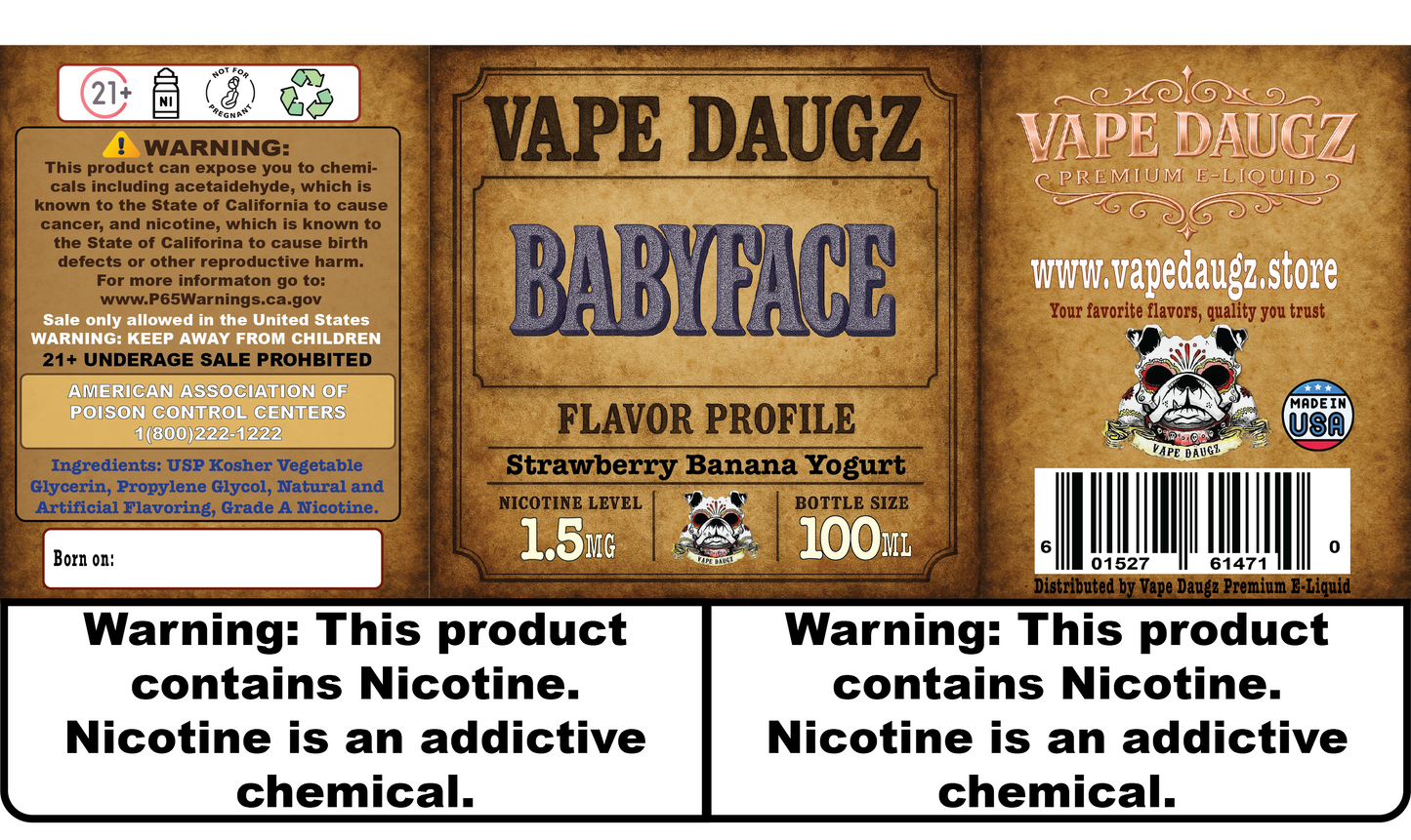 Mafia Line: "Babyface" Creamy Strawberry Banana Yogurt 100ml