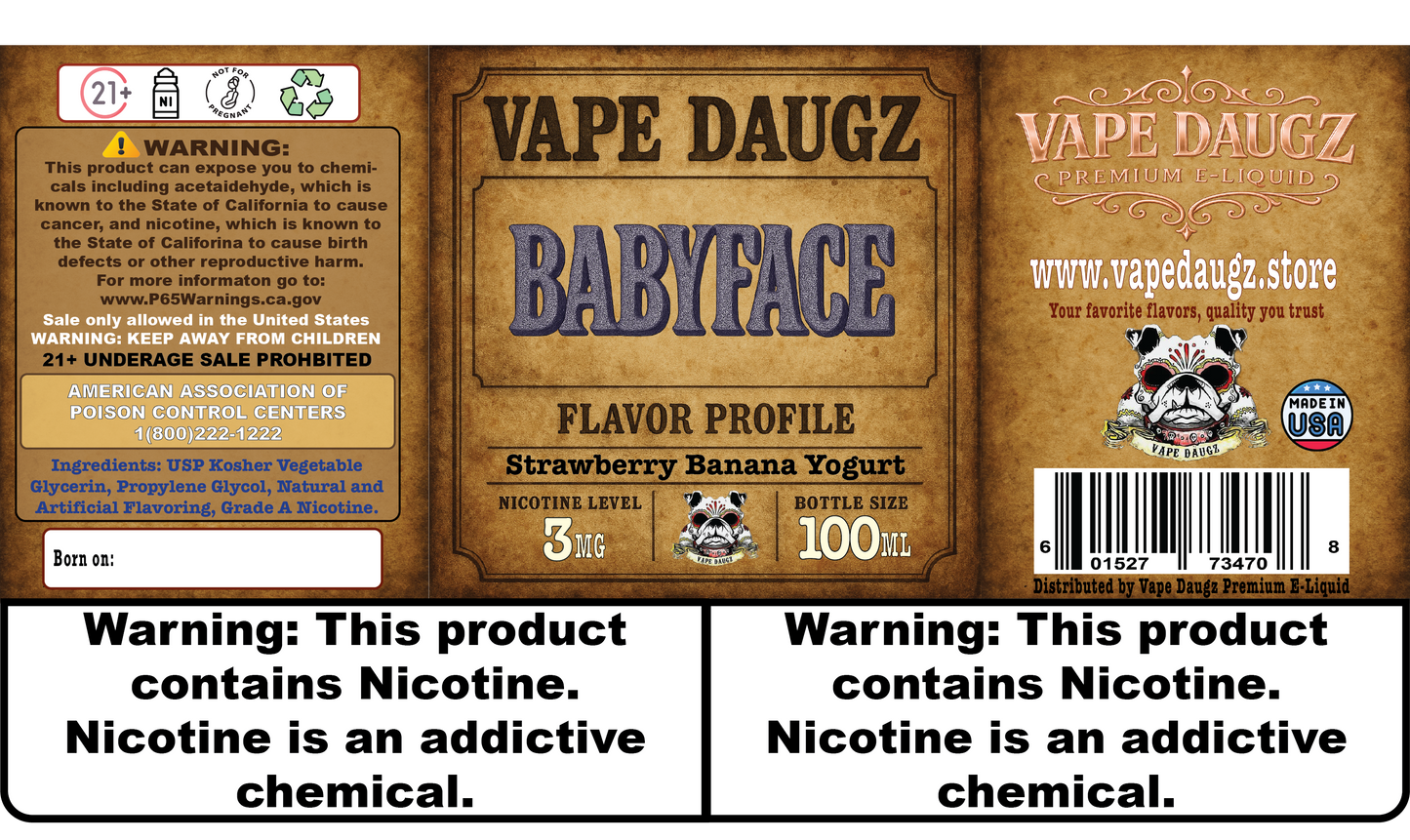 Mafia Line: "Babyface" Creamy Strawberry Banana Yogurt 100ml