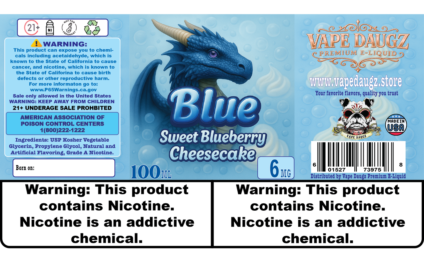 Dragon Line: "Blue" Sweet Blueberry Cheesecake