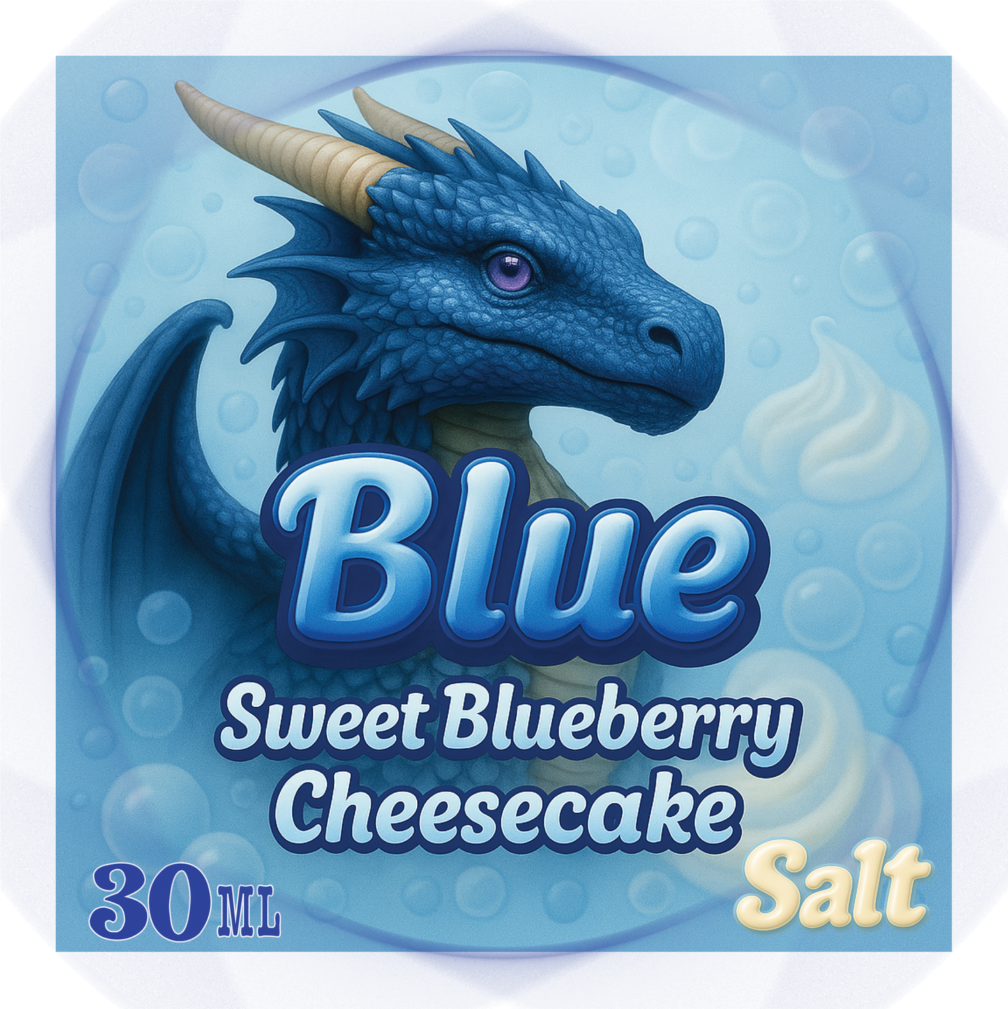 30ml Salt Nic: "Blue" Blueberry Cheesecake
