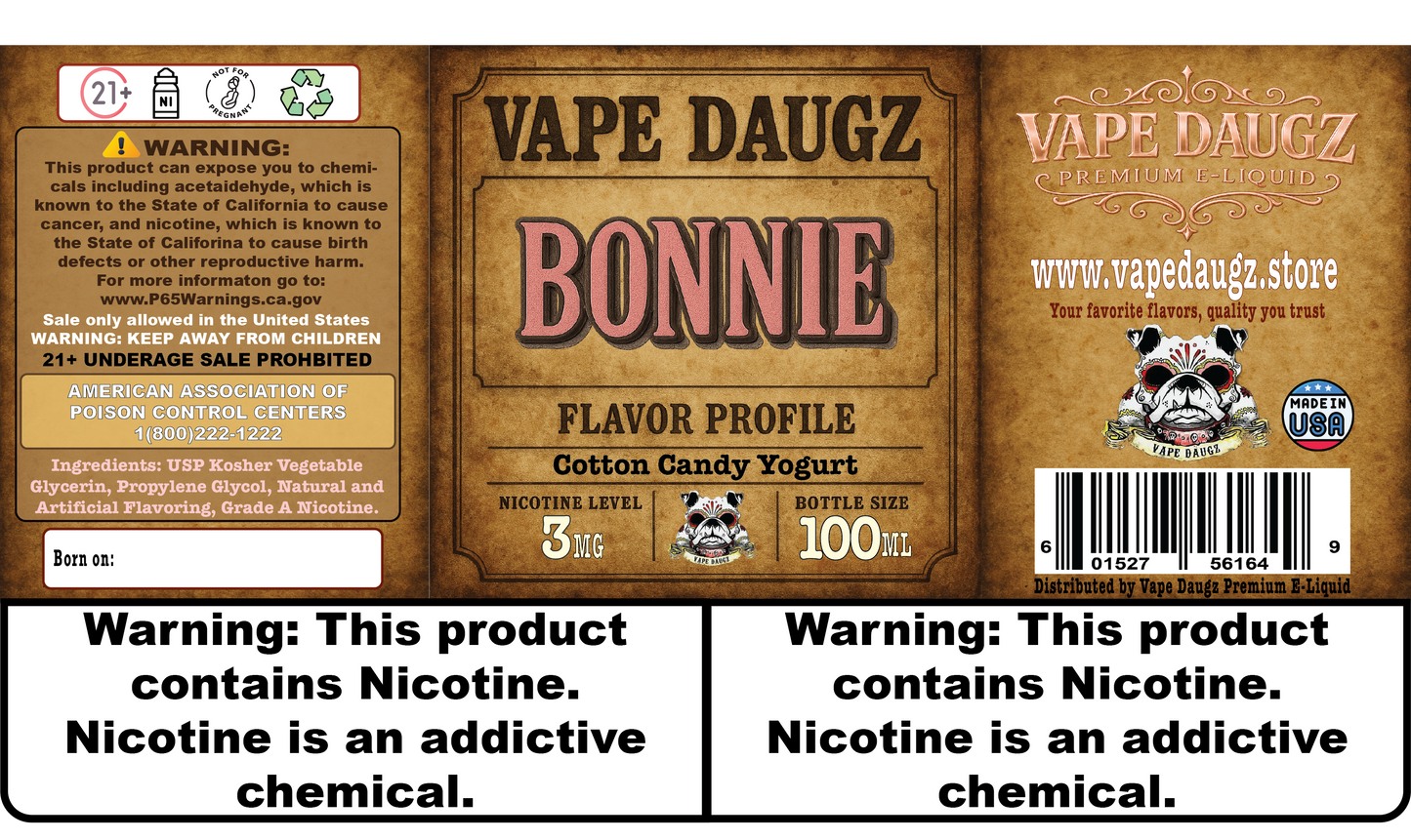 Mafia Line: "Bonnie" Sweet Cotton Candy Yogurt 100ml