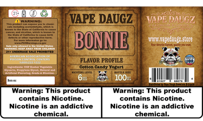 Mafia Line: "Bonnie" Sweet Cotton Candy Yogurt 100ml