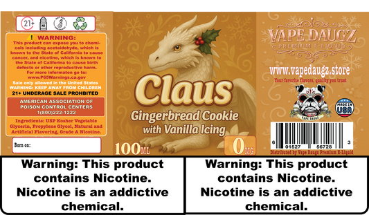 100ml: Dragon "Claus" Warm Gingerbread Cookie *Seasonal Flavor*