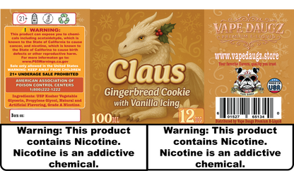 100ml: Dragon "Claus" Warm Gingerbread Cookie *Seasonal Flavor*