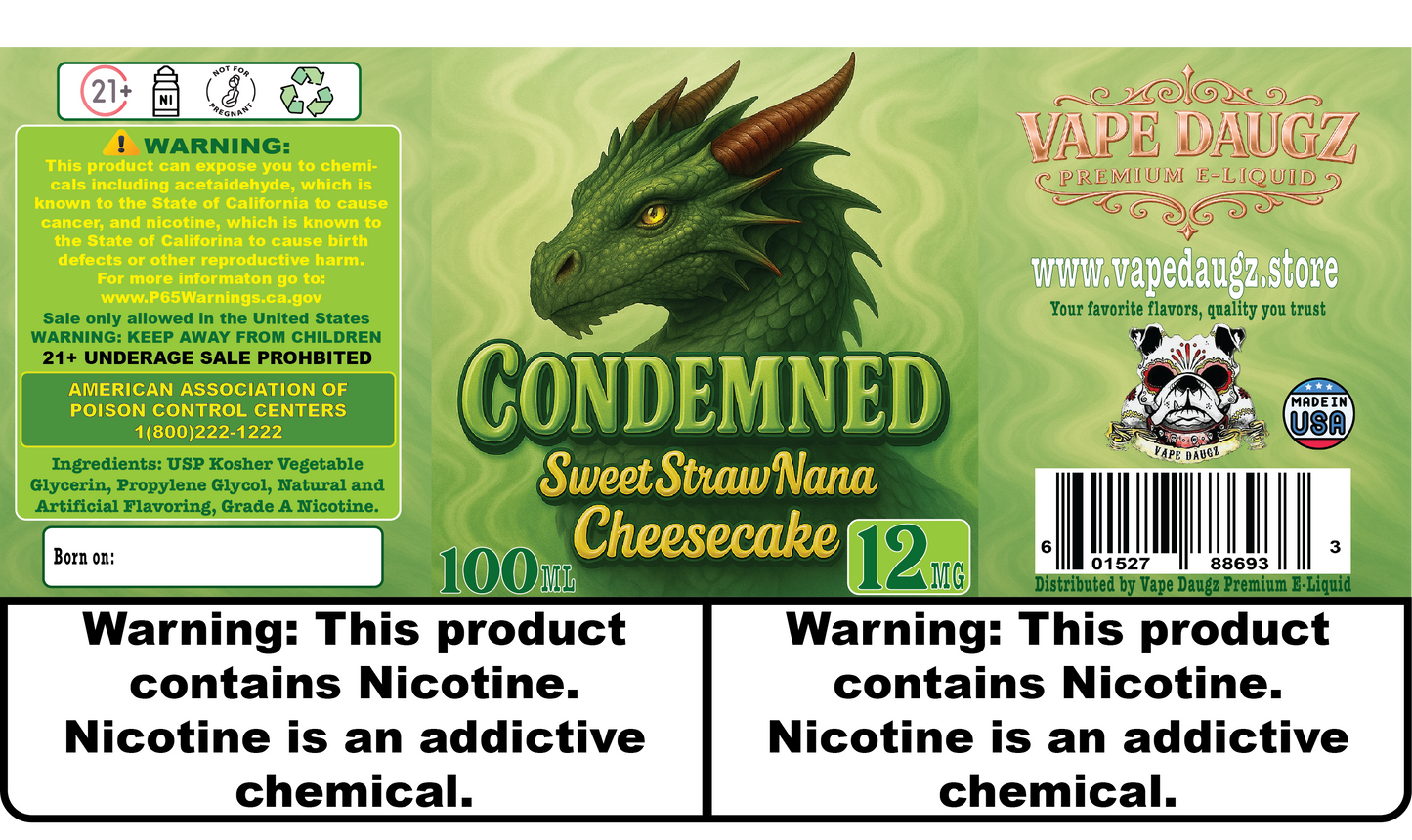 Dragon Line: "Condemned" Sweet Strawberry Banana Cheesecake