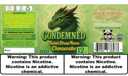 Dragon Line: "Condemned" Sweet Strawberry Banana Cheesecake