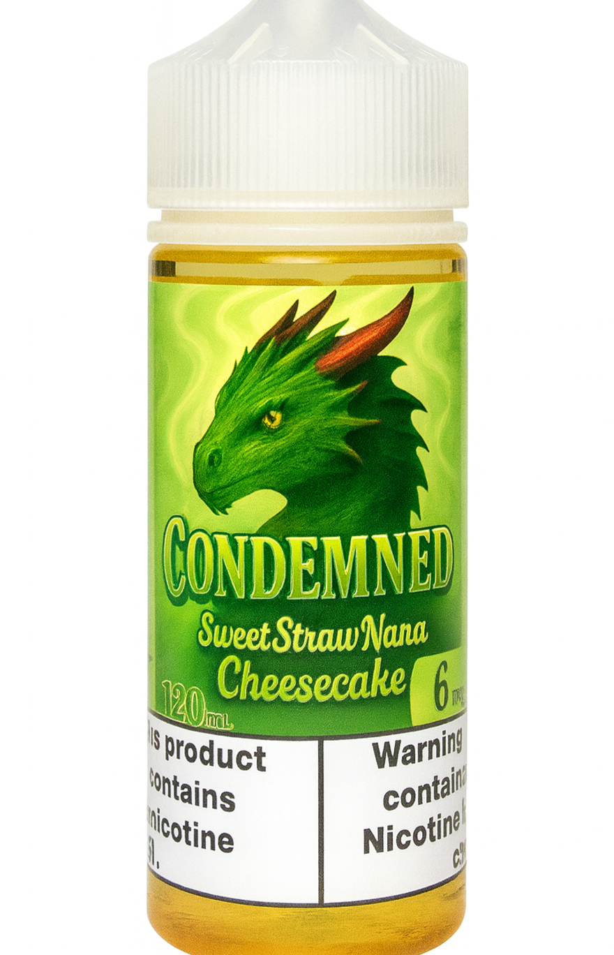 Dragon Line: "Condemned" 120ml Strawberry Banana Cheesecake