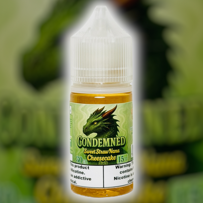 30ml Salt Nic: "Condemned" Sweet StrawNana Cheesecake