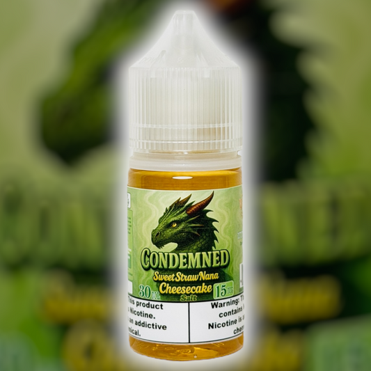 30ml Salt Nic: "Condemned" Sweet StrawNana Cheesecake