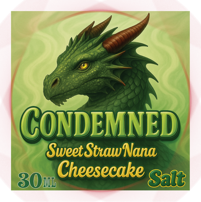 30ml Salt Nic: "Condemned" Sweet StrawNana Cheesecake