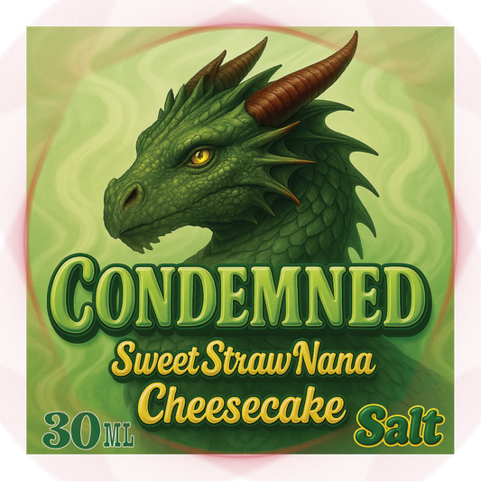 30ml Salt Nic: "Condemned" Sweet StrawNana Cheesecake
