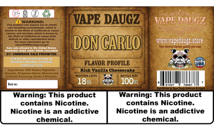 Mafia Line: "Don Carlo" Creamy Vanilla Cheesecake