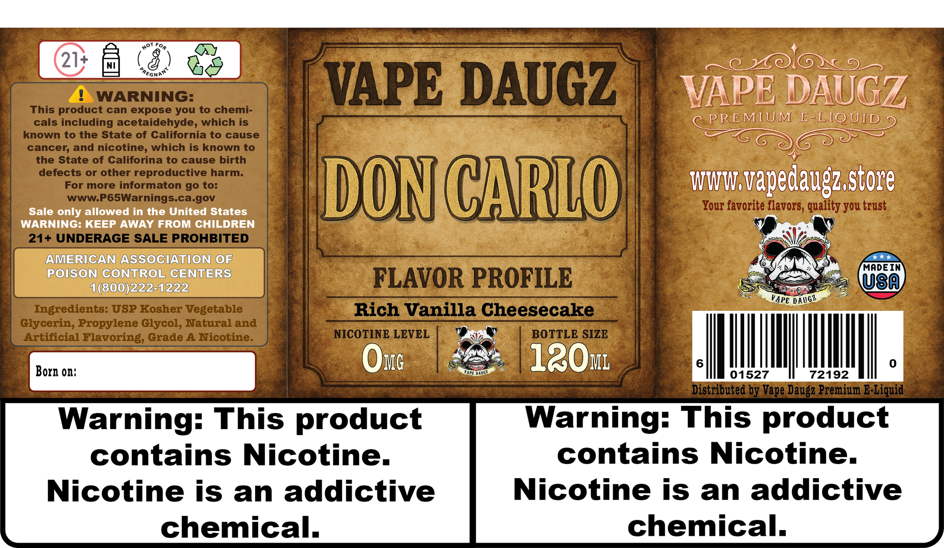 Mafia Line "Don Carlo" Vanilla Cheesecake Custard **Formerly #12** Vape Daugz LLC Mafia Line "Don Carlo" Vanilla Cheesecake Custard **Formerly #12** Vape Daugz LLC