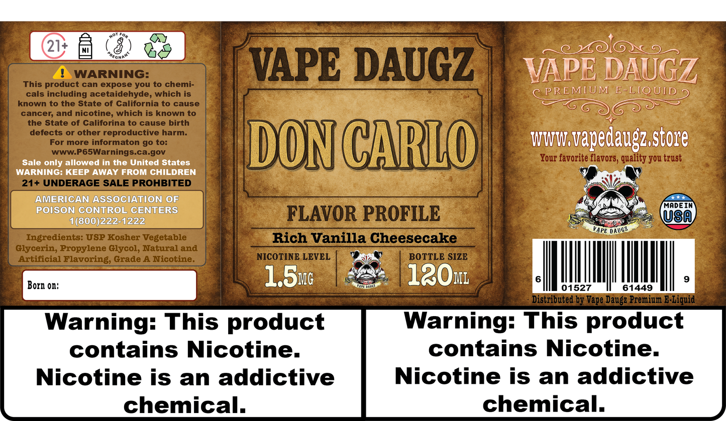 Mafia Line: "Don Carlo" Creamy Vanilla Cheesecake