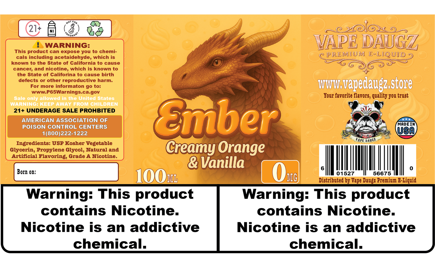 Dragon Line: "Ember" Creamy Orange Vanilla Custard