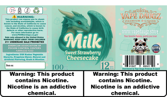 Dragon Line: "Milk" 100ml Strawberry Cheesecake