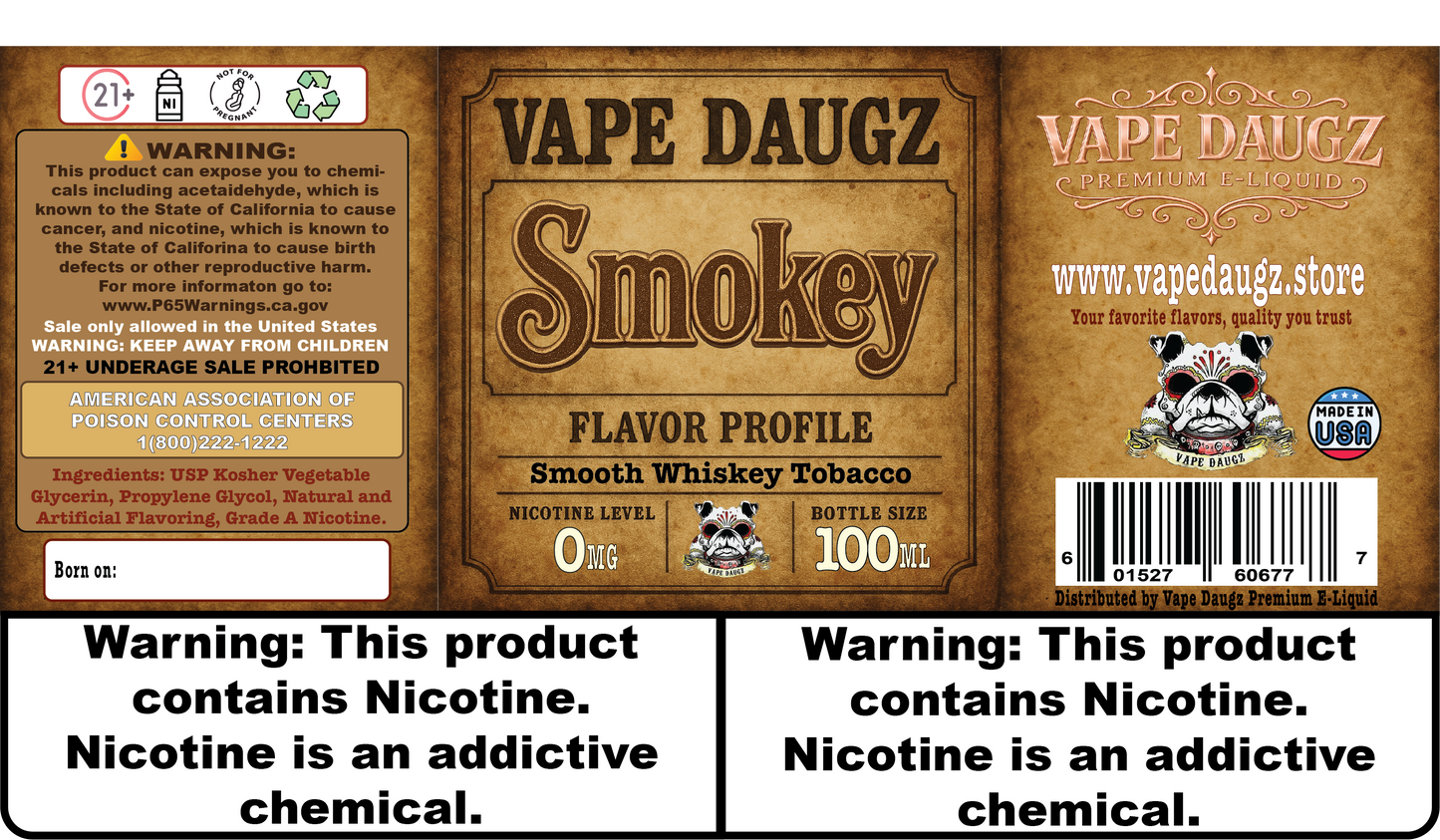 Mafia Line: "Smokey" 100ml Aged Whiskey Tobacco