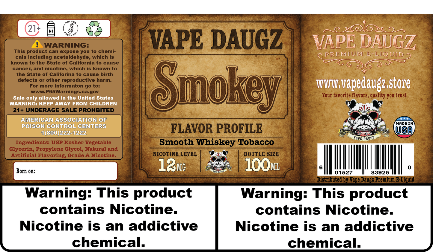 Mafia Line: "Smokey" 100ml Aged Whiskey Tobacco