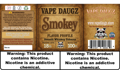 Mafia Line: "Smokey" 100ml Aged Whiskey Tobacco