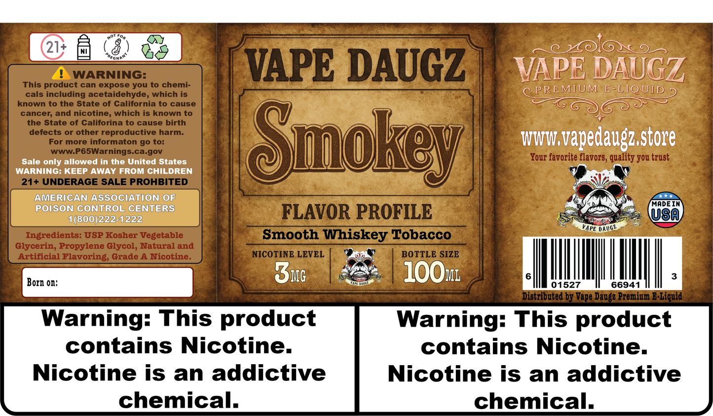 Mafia Line: "Smokey" 100ml Aged Whiskey Tobacco