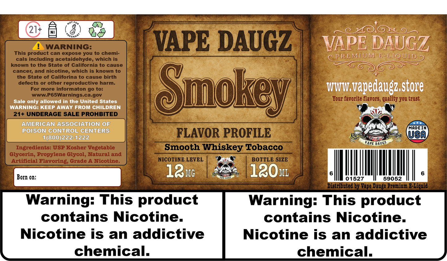 Mafia Line: "Smokey" 120ml Aged Whiskey Tobacco