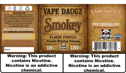 Mafia Line: "Smokey" 120ml Aged Whiskey Tobacco