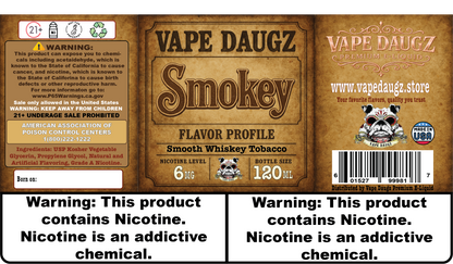 Mafia Line: "Smokey" 120ml Aged Whiskey Tobacco