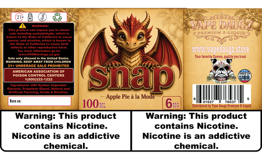 100ml: "Snap" Dragon: Warm Apple Pie a la Mode **NEW**